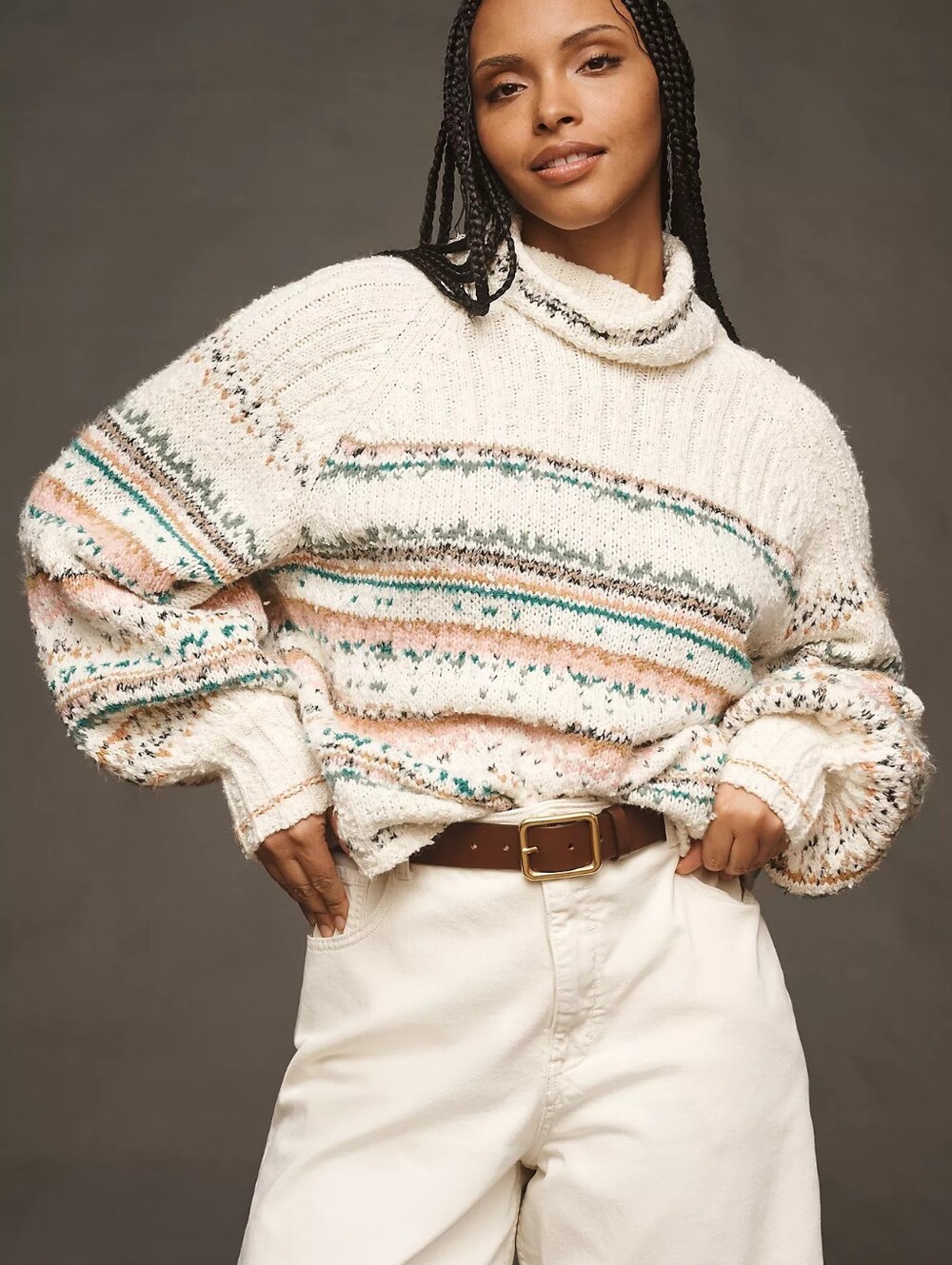 Pilcro Anthropologie  Relaxed Turtleneck Sweater Size Small Oversized